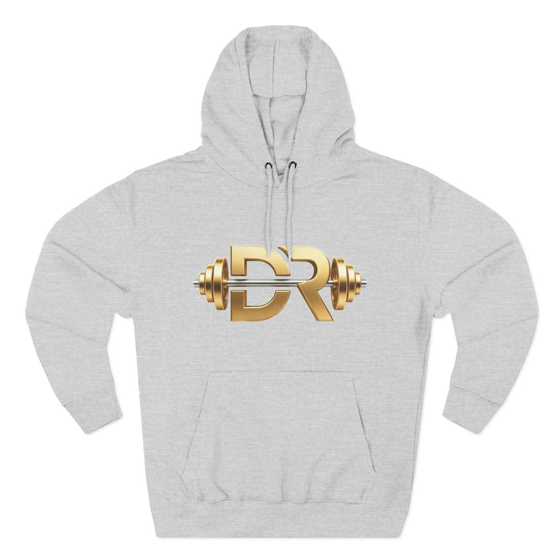 Gold Dumbbell Logo Hoodie | Gym Fitness Pullover