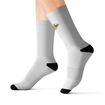 Gold Caduceus Medical Sublimation Socks | Doctor & Nurse Crew Socks