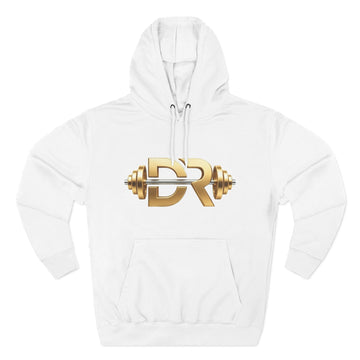 Gold Dumbbell Logo Hoodie | Gym Fitness Pullover