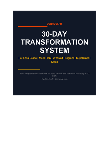 Donrockfit 30-Day Transformation System