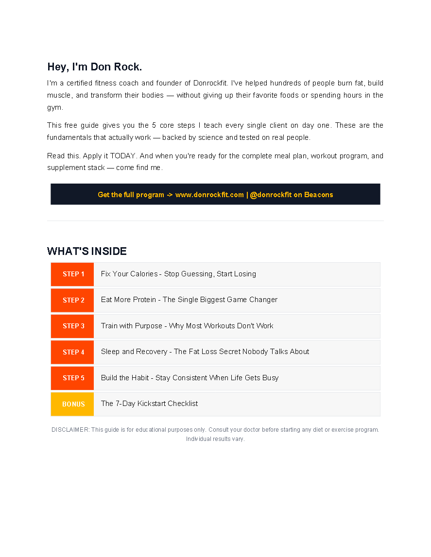 5 Steps to Fat Loss That Actually Work | Free Ebook